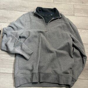3/$20 Arrow Grey quarter zip mock neck long sleeve sweater Sz S Size Small